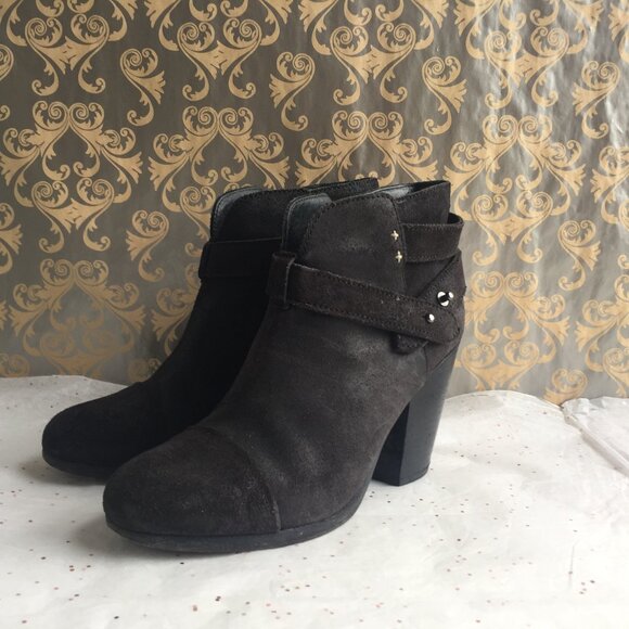 Rag and Bone Harrow Black Leather Block Heel Pushpin Close - size 36 5.5 Classic - Picture 5 of 12